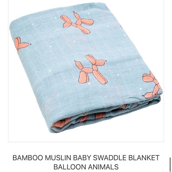 New Balloon Animals Bamboo Muslin Baby Swaddle Blanket - Picture 1 of 2